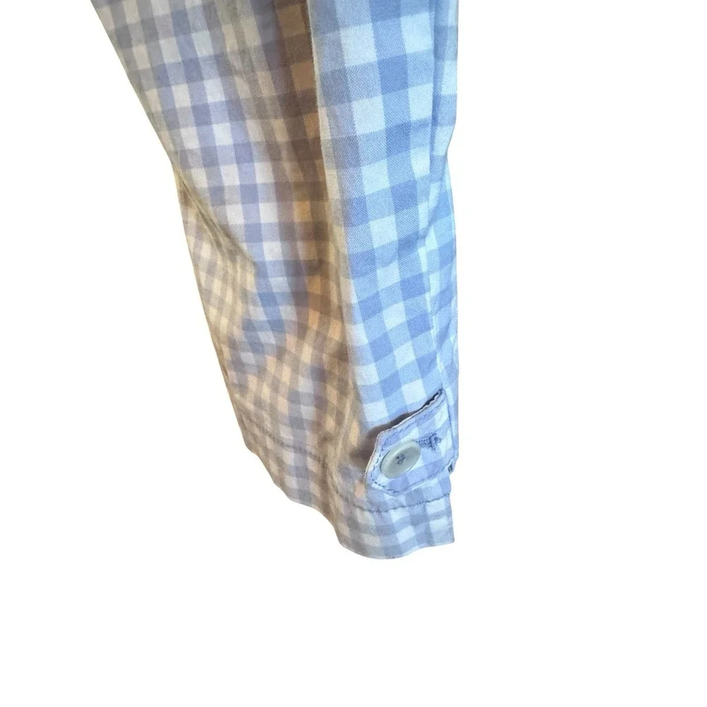 Talbots Perfect Crop Pants Size 16 Blue Gingham Cotton Blend